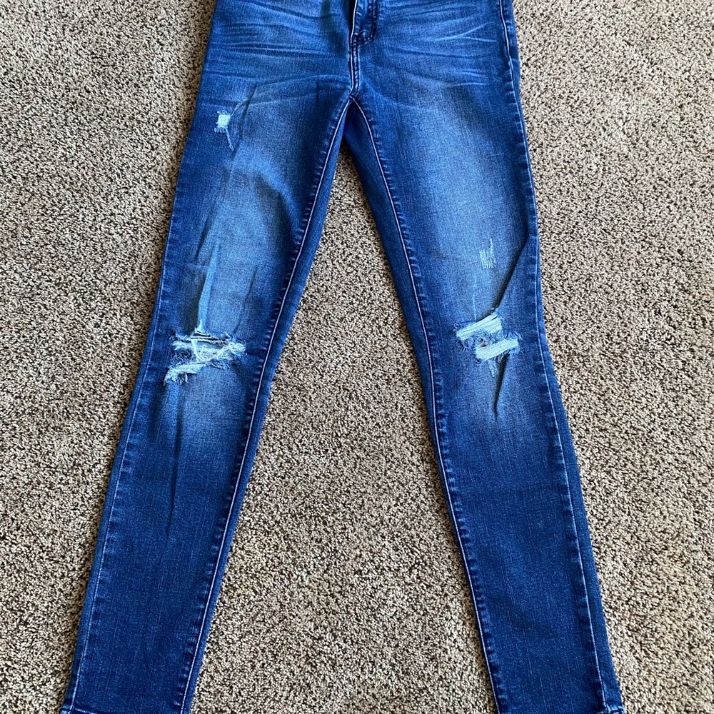 Kancan skinny distressed high rise jean